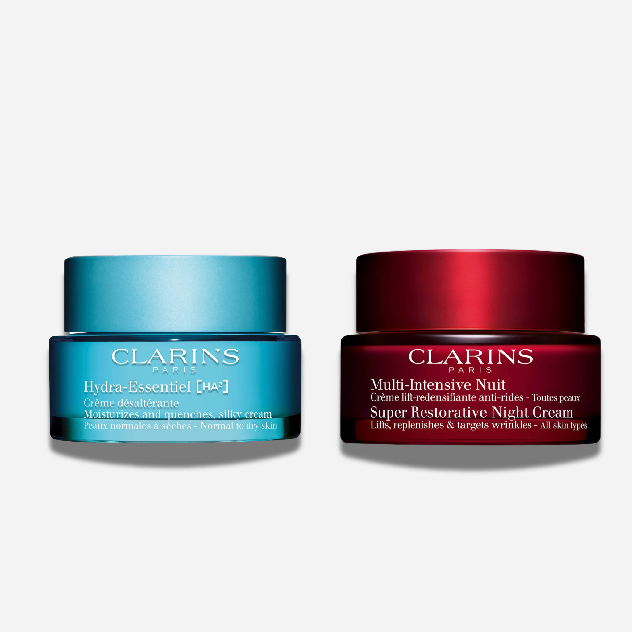 Clarins Hydration Double Dose Hyaluronic Acid & Night Restorative Cream Duo Full Size